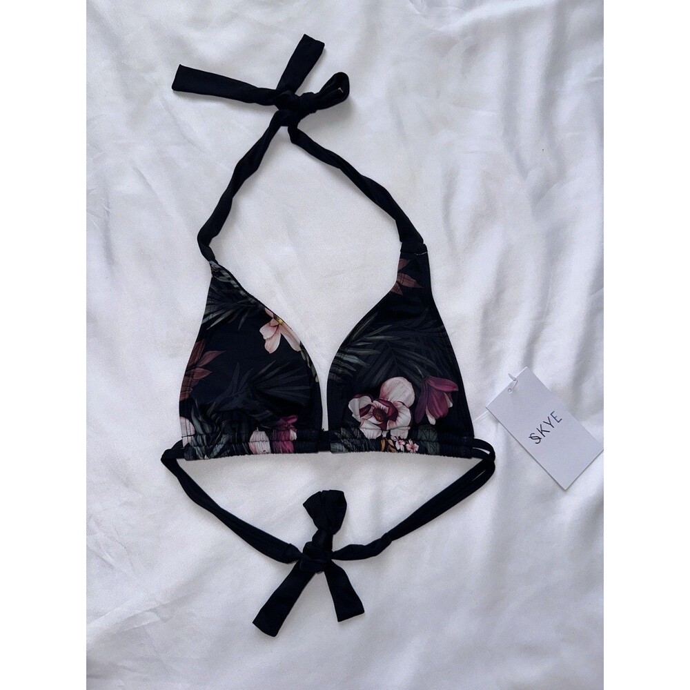 SKYE Tropical Floral Triangle Bikini Top XS
